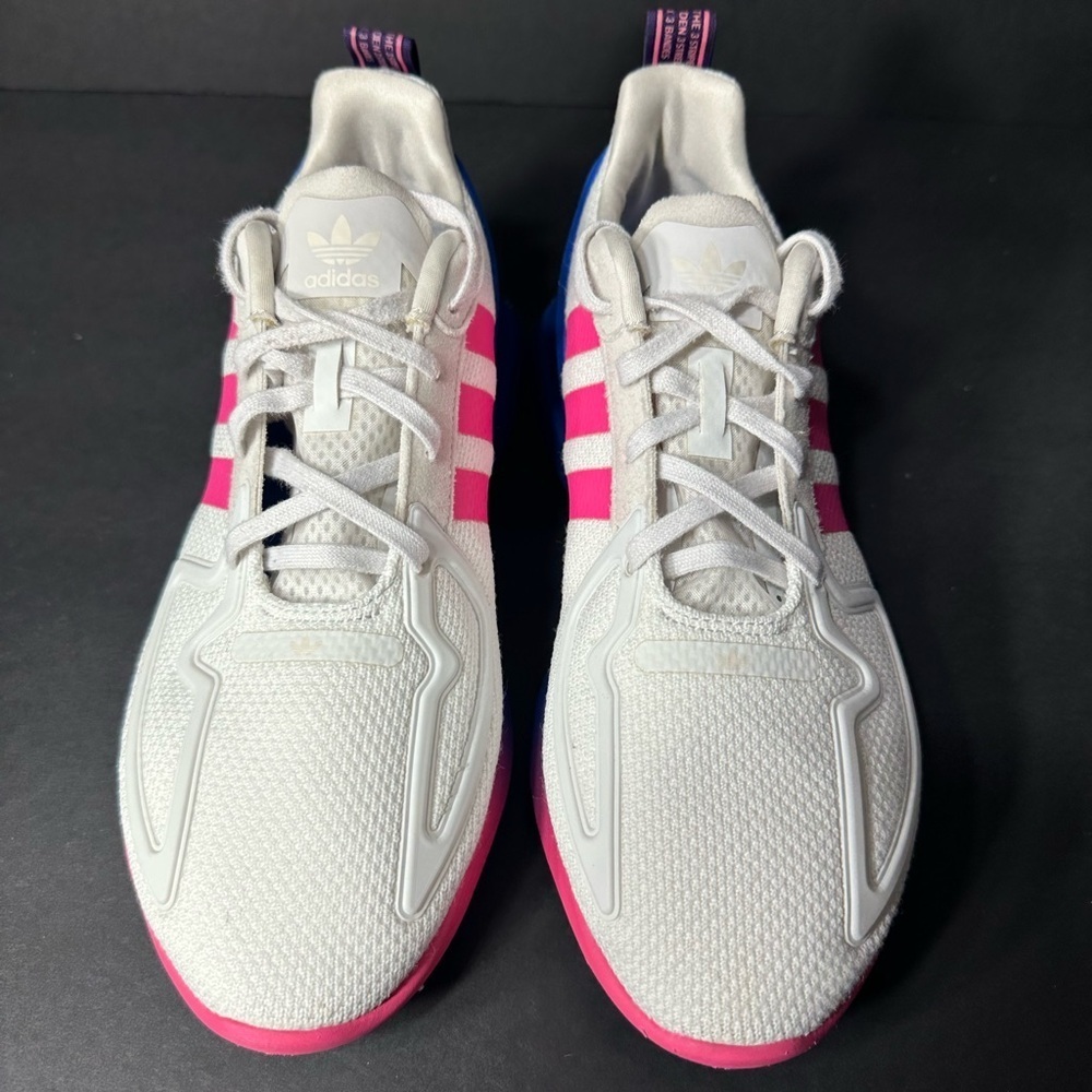 Adidas Women's Pink and White Sneakers size 9